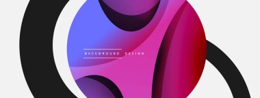 Yaratıcı geometrik duvar kağıdı. Asgari soyut arkaplan. Duvar kağıdı arkaplanı veya iniş sayfası için daire ve dalga kompozisyon vektör çizimi