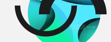 Yaratıcı geometrik duvar kağıdı. Asgari soyut arkaplan. Duvar kağıdı arkaplanı veya iniş sayfası için daire ve dalga kompozisyon vektör çizimi