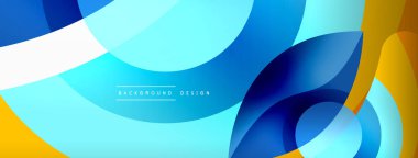 Renkli geometrik şekilli soyut arkaplan. Yuvarlak şekilli, daire ve çizgilerle çok güzel bir arka plan. Geometrik tasarım. Vektör illüstrasyonu