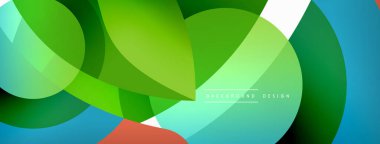 Renkli geometrik şekilli soyut arkaplan. Yuvarlak şekilli, daire ve çizgilerle çok güzel bir arka plan. Geometrik tasarım. Vektör illüstrasyonu