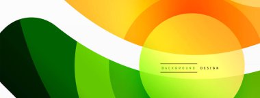 Renkli geometrik şekilli soyut arkaplan. Yuvarlak şekilli, daire ve çizgilerle çok güzel bir arka plan. Geometrik tasarım. Vektör illüstrasyonu