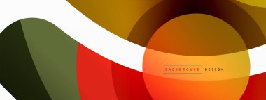 Renkli geometrik şekilli soyut arkaplan. Yuvarlak şekilli, daire ve çizgilerle çok güzel bir arka plan. Geometrik tasarım. Vektör illüstrasyonu