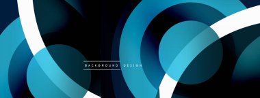 Renkli geometrik şekilli soyut arkaplan. Yuvarlak şekilli, daire ve çizgilerle çok güzel bir arka plan. Geometrik tasarım. Vektör illüstrasyonu