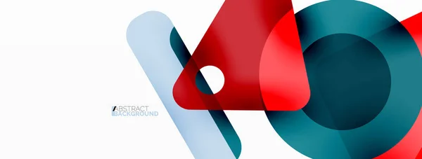 Primitieve geometrische vormen - lijn, driehoek, vierkant en cirkel samenstelling. Vector geometrische minimale abstracte achtergrond voor behang, banner, achtergrond, landing page — Stockvector