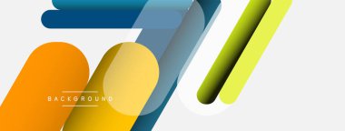 Yuvarlak şekiller ve çizgiler üst üste biniyor. Duvar kağıdı afişi veya iniş sayfası için vektör illüstrasyonu