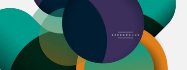 Çember ve yuvarlak şekiller soyut arkaplan. Duvar kağıdı afişi veya iniş sayfası için vektör illüstrasyonu