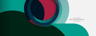 Çember ve yuvarlak şekiller soyut arkaplan. Duvar kağıdı afişi veya iniş sayfası için vektör illüstrasyonu