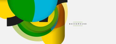 Çember ve yuvarlak şekiller soyut arkaplan. Duvar kağıdı afişi veya iniş sayfası için vektör illüstrasyonu