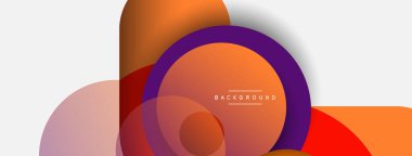 Çember ve yuvarlak şekiller soyut arkaplan. Duvar kağıdı afişi veya iniş sayfası için vektör illüstrasyonu