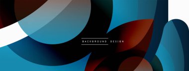 Renkli geometrik şekilli soyut arkaplan. Yuvarlak şekilli, daire ve çizgilerle çok güzel bir arka plan. Geometrik tasarım. Vektör illüstrasyonu