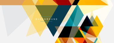 Mozaik üçgenler geometrik arkaplan. Tekno veya iş konsepti, duvar kağıdı, afiş, arkaplan, iniş sayfası deseni