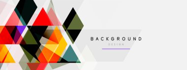 Renkli üçgen bileşimi, geometrik soyut arkaplan. Tekno veya iş konsepti, duvar kağıdı, afiş, arkaplan, iniş sayfası deseni