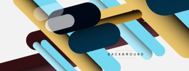 Yuvarlak şekiller ve çizgiler üst üste biniyor. Duvar kağıdı afişi veya iniş sayfası için vektör illüstrasyonu