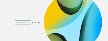 Yaratıcı geometrik duvar kağıdı. Asgari soyut arkaplan. Duvar kağıdı arkaplanı veya iniş sayfası için daire ve dalga kompozisyon vektör çizimi