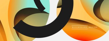 Yaratıcı geometrik duvar kağıdı. Asgari soyut arkaplan. Duvar kağıdı arkaplanı veya iniş sayfası için daire ve dalga kompozisyon vektör çizimi