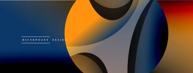 Yaratıcı geometrik duvar kağıdı. Asgari soyut arkaplan. Duvar kağıdı arkaplanı veya iniş sayfası için daire ve dalga kompozisyon vektör çizimi