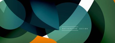Renkli geometrik şekilli soyut arkaplan. Yuvarlak şekilli, daire ve çizgilerle çok güzel bir arka plan. Geometrik tasarım. Vektör illüstrasyonu