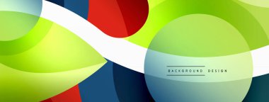 Yaratıcı geometrik duvar kağıdı. Asgari soyut arkaplan. Duvar kağıdı arkaplanı veya iniş sayfası için daire dalga ve yuvarlak şekiller kompozisyon vektör çizimi