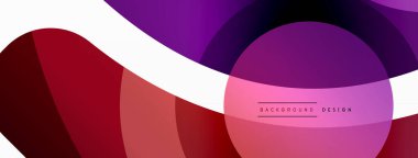 Renkli geometrik şekilli soyut arkaplan. Yuvarlak şekilli, daire ve çizgilerle çok güzel bir arka plan. Geometrik tasarım. Vektör illüstrasyonu