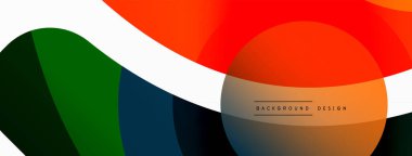 Renkli geometrik şekilli soyut arkaplan. Yuvarlak şekilli, daire ve çizgilerle çok güzel bir arka plan. Geometrik tasarım. Vektör illüstrasyonu