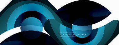 Yaratıcı geometrik duvar kağıdı. Asgari soyut arkaplan. Duvar kağıdı arkaplanı veya iniş sayfası için daire dalga ve yuvarlak şekiller kompozisyon vektör çizimi