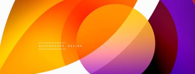 Renkli geometrik şekilli soyut arkaplan. Yuvarlak şekilli, daire ve çizgilerle çok güzel bir arka plan. Geometrik tasarım. Vektör illüstrasyonu