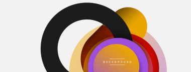 Çember ve yuvarlak şekiller soyut arkaplan. Duvar kağıdı afişi veya iniş sayfası için vektör illüstrasyonu