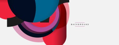 Vektör yuvarlak şekilli daireler minimum geometrik arkaplan. Duvar kağıdı afişi veya iniş sayfası için vektör illüstrasyonu