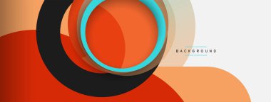 Yaratıcı geometrik duvar kağıdı. Asgari soyut arkaplan. Duvar kağıdı arkaplanı veya iniş sayfası için daire bileşimi vektör çizimi