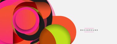 Vektör yuvarlak şekilli daireler minimum geometrik arkaplan. Duvar kağıdı afişi veya iniş sayfası için vektör illüstrasyonu