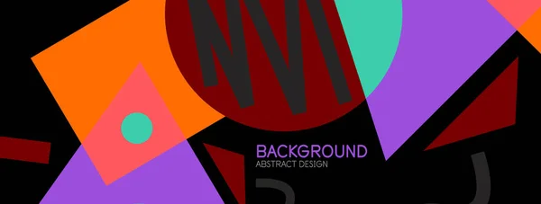 พื้นหลังแบบนามธรรม บล็อก, เส้น, สามเหลี่ยม, องค์ประกอบวงกลม Techno หรือแนวคิดธุรกิจสําหรับวอลล์เปเปอร์แบนเนอร์พื้นหลังหน้า Landing Page — ภาพเวกเตอร์สต็อก