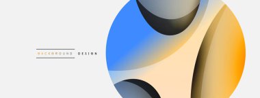 Yaratıcı geometrik duvar kağıdı. Asgari soyut arkaplan. Duvar kağıdı arkaplanı veya iniş sayfası için daire ve dalga kompozisyon vektör çizimi