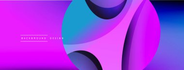 Yaratıcı geometrik duvar kağıdı. Asgari soyut arkaplan. Duvar kağıdı arkaplanı veya iniş sayfası için daire ve dalga kompozisyon vektör çizimi