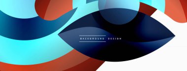 Renkli geometrik şekilli soyut arkaplan. Yuvarlak şekilli, daire ve çizgilerle çok güzel bir arka plan. Geometrik tasarım. Vektör illüstrasyonu