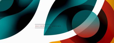 Yaratıcı geometrik duvar kağıdı. Asgari soyut arkaplan. Duvar kağıdı arkaplanı veya iniş sayfası için daire dalga ve yuvarlak şekiller kompozisyon vektör çizimi