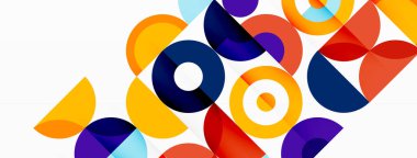 Renkli çember soyut arkaplan. Duvar kağıdı, afiş ve sunum için en küçük geometrik şablon