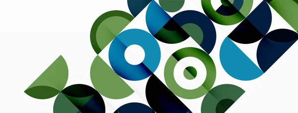 Färgglada cirkel abstrakt bakgrund. Minimal geometrisk mall för tapeter, banner, presentation — Stock vektor