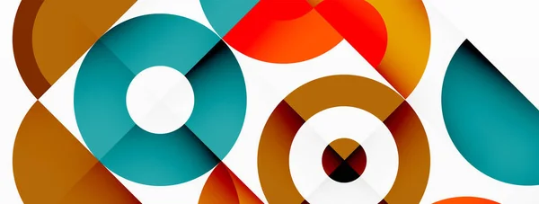 Kleurrijke cirkel abstracte achtergrond. Minimaal geometrisch sjabloon voor behang, banner, presentatie — Stockvector