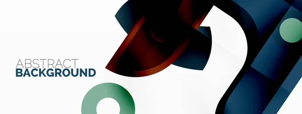 Fondo abstracto geométrico minimalista. Líneas, círculos con efectos de sombra composición papel pintado diseño — Vector de stock