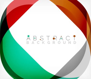 Üst üste binen dalgalarla soyut kare şekil, minimum geometrik arkaplan. Duvar Kağıdı, Sancak, Arkaplan, İniş Sayfası için Vektör İllüstrasyonu