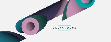 Soyut arkaplan. Minimum geometrik daireler ve koyu gölgeli yuvarlak şekiller. Duvar kağıdı afişi veya arkaplan için moda teknoloji iş şablonu