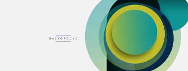 Yaratıcı geometrik duvar kağıdı. Asgari soyut arkaplan. Duvar kağıdı arkaplanı veya iniş sayfası için daire bileşimi vektör çizimi