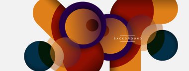 Çember ve yuvarlak şekiller soyut arkaplan. Duvar kağıdı afişi veya iniş sayfası için vektör illüstrasyonu