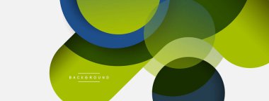 Vektör yuvarlak şekilli daireler minimum geometrik arkaplan. Duvar kağıdı afişi veya iniş sayfası için vektör illüstrasyonu