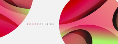 Yaratıcı geometrik duvar kağıdı. Asgari soyut arkaplan. Duvar kağıdı arkaplanı veya iniş sayfası için daire ve dalga kompozisyon vektör çizimi