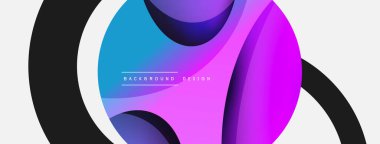 Yaratıcı geometrik duvar kağıdı. Asgari soyut arkaplan. Duvar kağıdı arkaplanı veya iniş sayfası için daire ve dalga kompozisyon vektör çizimi