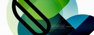 Yuvarlak üçgen çizgileri ve daireleri şekillendirir. Duvar kağıdı afişi arkaplanı veya iniş sayfası için Geometrik vektör çizimi