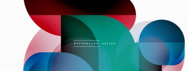 Yuvarlak üçgen çizgileri ve daireleri şekillendirir. Duvar kağıdı afişi arkaplanı veya iniş sayfası için Geometrik vektör çizimi