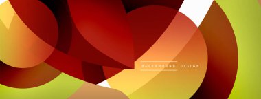 Renkli geometrik şekilli soyut arkaplan. Yuvarlak şekilli, daire ve çizgilerle çok güzel bir arka plan. Geometrik tasarım. Vektör illüstrasyonu