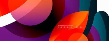 Yaratıcı geometrik duvar kağıdı. Asgari soyut arkaplan. Duvar kağıdı arkaplanı veya iniş sayfası için daire dalga ve yuvarlak şekiller kompozisyon vektör çizimi